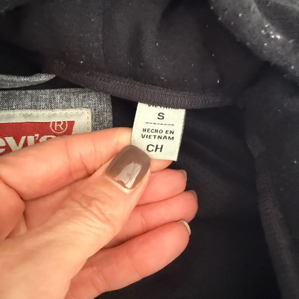 Levi's Men's Gray Thick Jacket with Black Hood - Size S - Picture 8 of 11